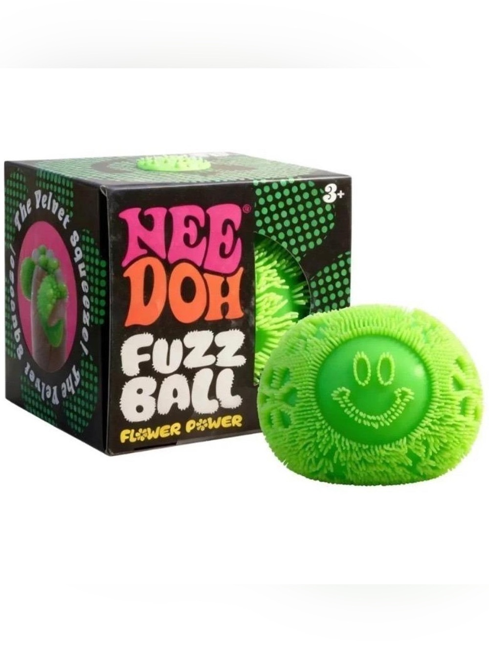 🎃 NeeDoh Fuzz Ball - Neon Green Smiley 🎃